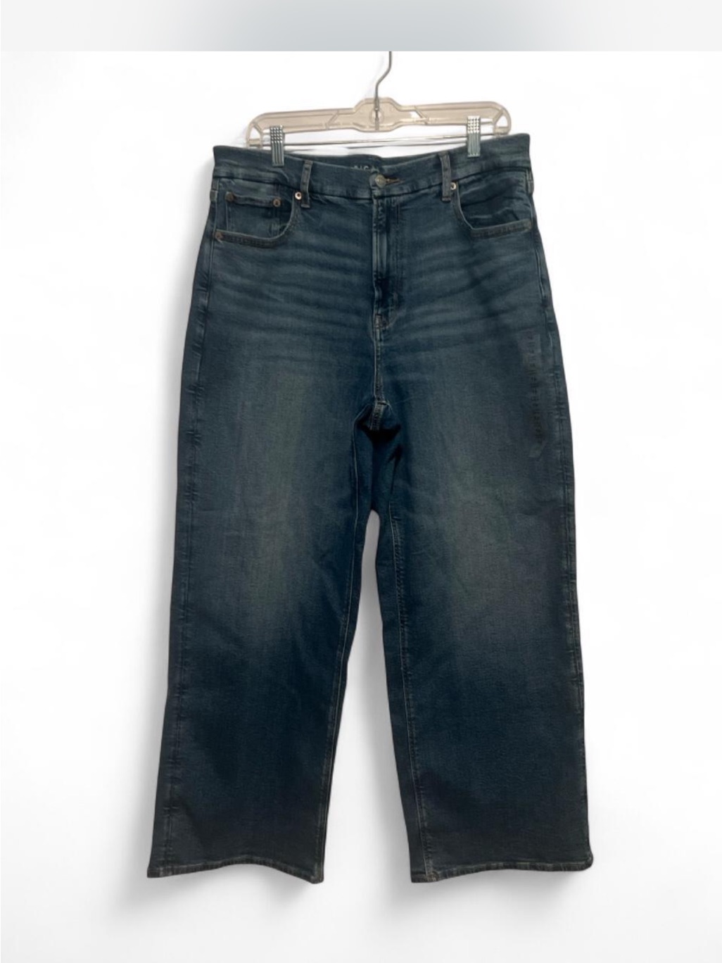 American Eagle Curvy Super High Rise Baggy Straight Jeans 16 Short 90s Grunge